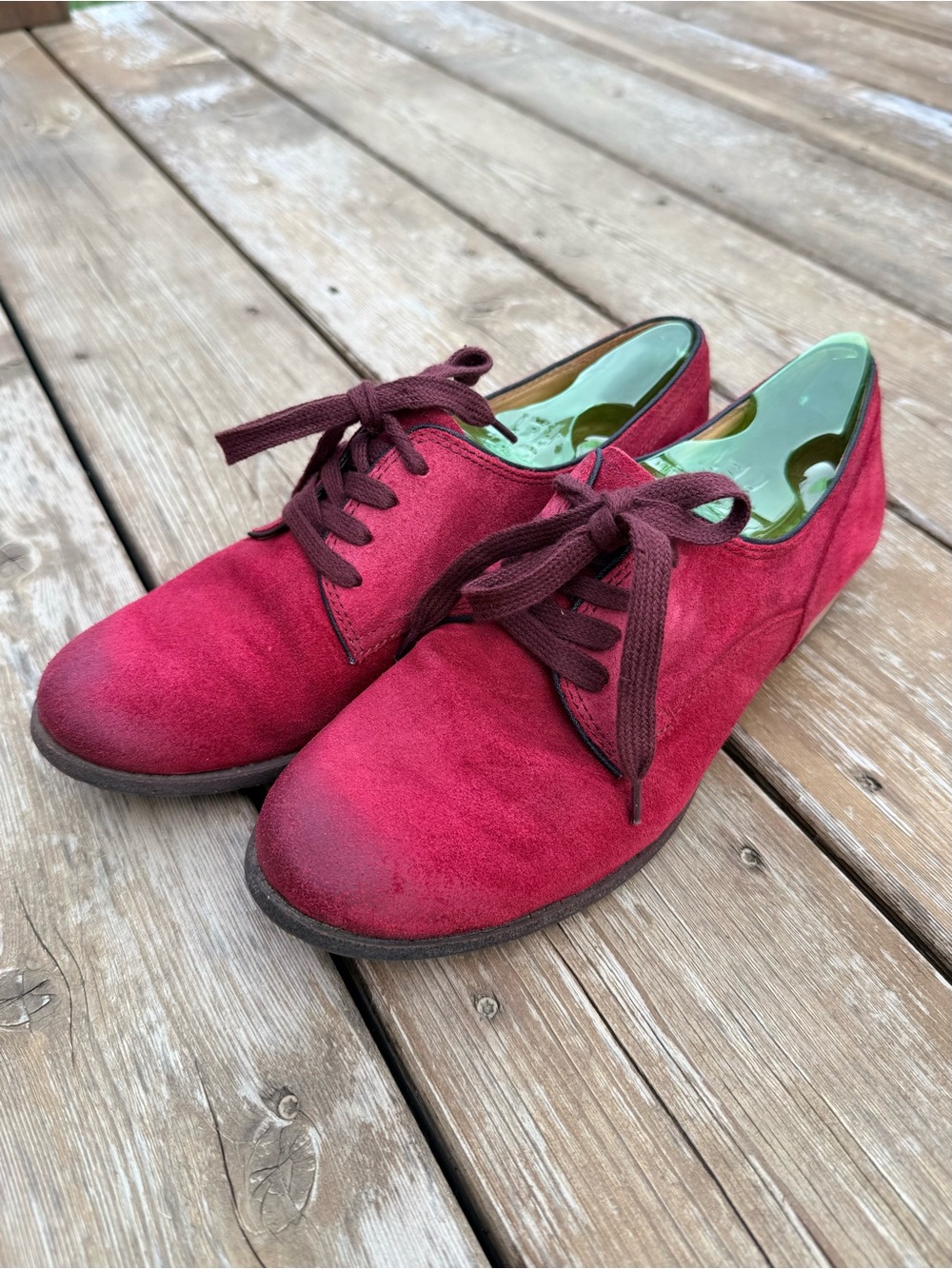 Naya Red Suede Lace-Up Shoes Women’s Size 8.5